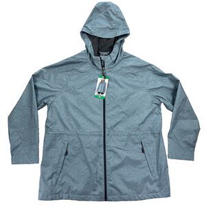 32 Degrees Cool Jacket Womens XL Heathered Tear Blue Hooded Full Zip